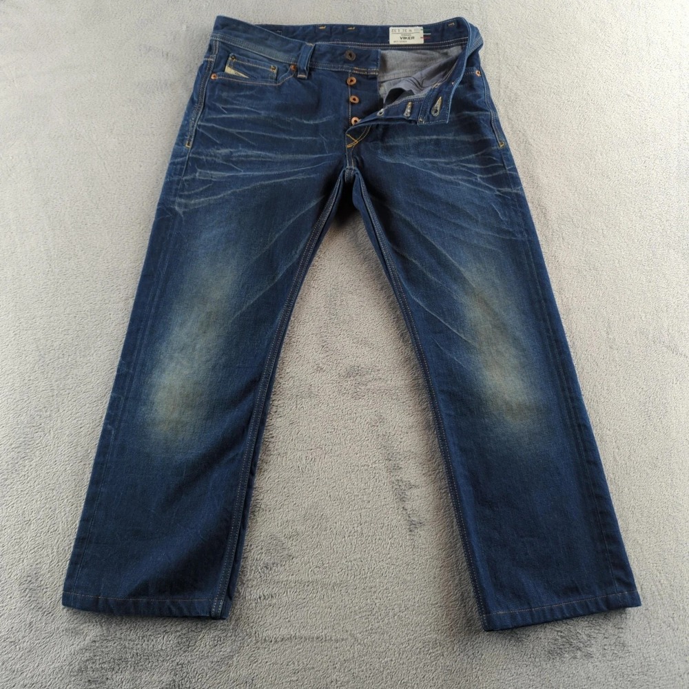 Vintage Diesel Jeans Mens 31 (Fits 30x26) Blue Viker Button Fly Italy 00819 Y2K